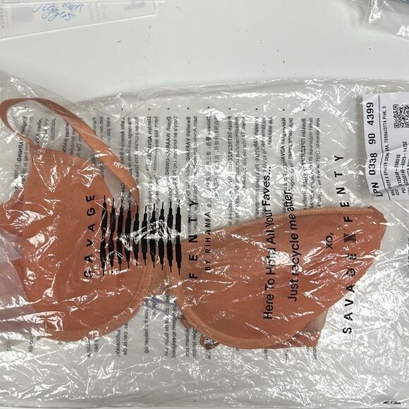 Savage X Fenty By Rihanna Sheer X Demi Spacer Bra 34DD Terracotta Pink NWT in pk - Picture 6 of 7